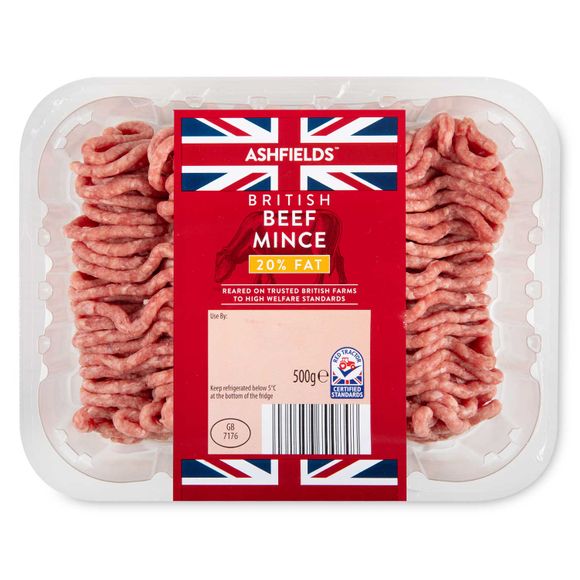 Ashfields British Beef Mince 20% Fat 500g